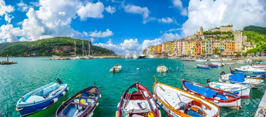 Zelfklevend Fotobehang Liguria Vissersstad Portovenere, Ligurië, Italië
