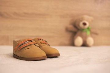 Small shoes for newborn baby.