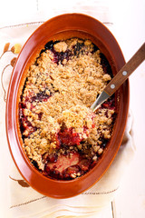 Plum crumble cake