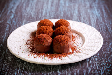 Homemade chocolate truffle candies