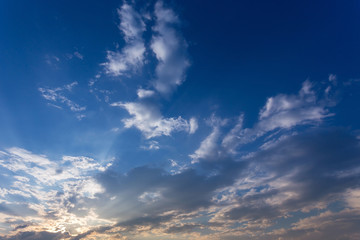Naklejka na ściany i meble blue sky with cloud, beautiful sunset sky background
