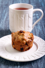 Apple, raisin  and walnut muffin