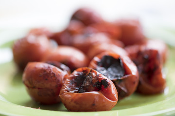 pachino tomatoes roasted on the griddle