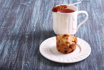 Apple, raisin  and walnut muffin