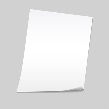 Paper on a gray background mock up. Vector illustration