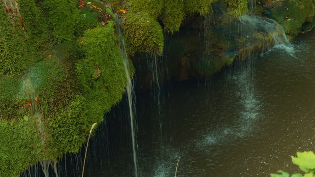 A static low angle shot of the very unusual and exquisite Bigar Waterfall, ranked by various renowned publications as the most beautiful waterfall in the world.