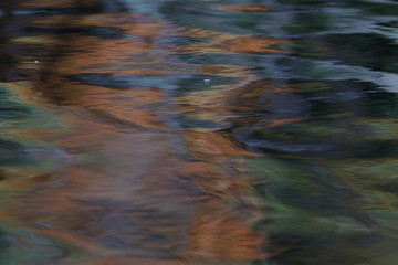 texture of a dark autumn water in the river