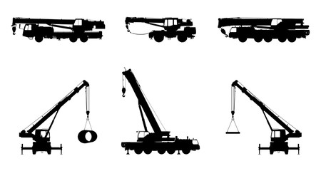 Set Crane Silhouette on a white background.