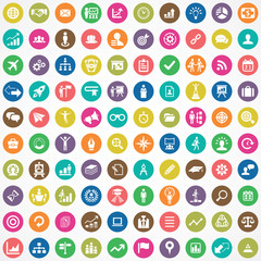 Fototapeta na wymiar business strategy 100 icons universal set