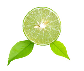 Fresh lime isolated on white background