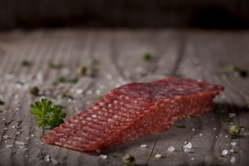 Sliced square salami