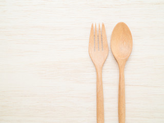 Wooded Spoon and Fork