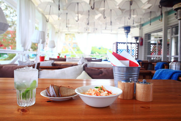 table setting in cafe