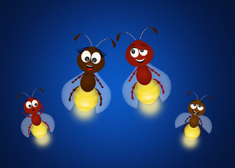 Obraz premium family of fireflies