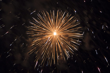 Great big bang fireworks explosion illustrates the power of pyrotechnics