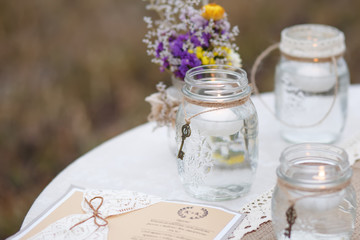 Decorations for the wedding ceremony.