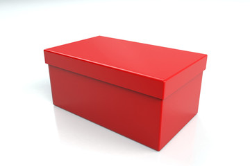 Red shoe box isolated on white