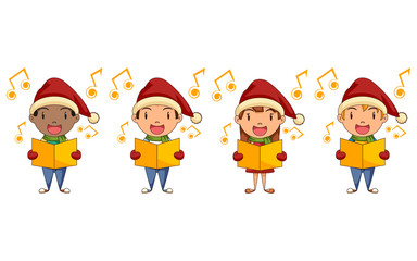 Children singing christmas carols