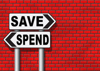 Obraz premium save or spend money