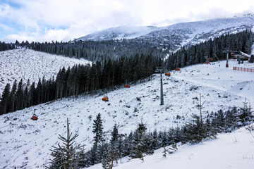 Cable car in Jasna winter resort, Slovakia