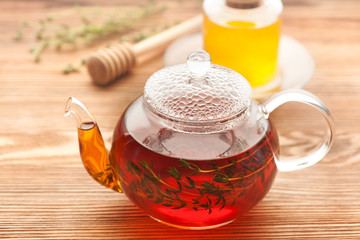 Herbal tea with thyme and honey