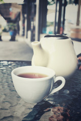 Tea pot with cup