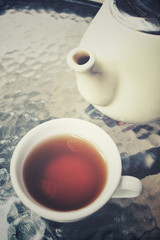 Tea pot with cup