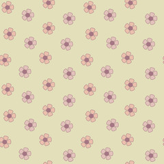 cute daisy flowers romantic seamless vector pattern background illustration