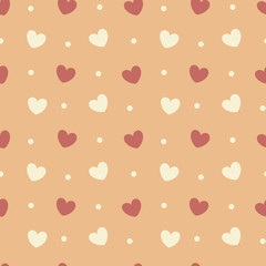 Fototapeta na wymiar cute lovely seamless vector pattern background illustration with romantic hearts