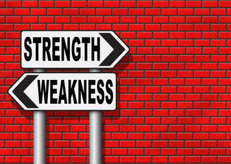 Fototapeta na wymiar strength weakness