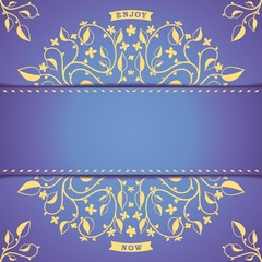 Vintage background template card with floral pattern. Vector eps 10
