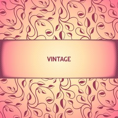 .Vintage background template with floral pattern and aged effect. Vector eps 10
