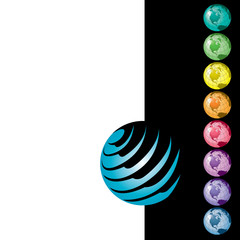 A globe on an abstract vector background with space for your text