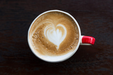 latte art, heart latte froth