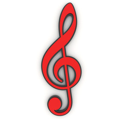 Music note 3D. Icon isolated on white background