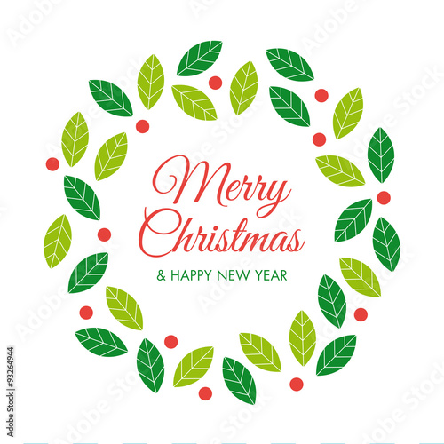 &quot;Christmas card with christmas wreath and logo Editable vector design.&quot; Stock image and royalty