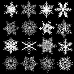 Snowflakes winter set