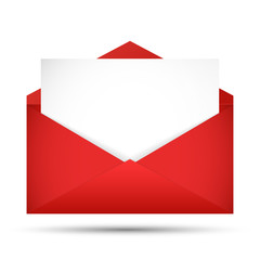 Open envelope. St. Valentine's Day concept. Vector Illustration