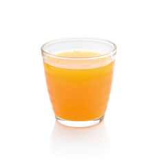 Orange juice and slices of orange isolated on white background