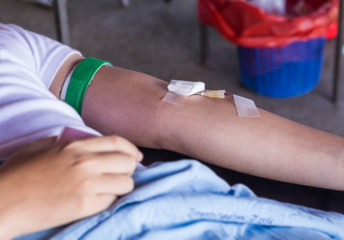 people giving blood donation