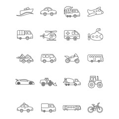 Vehicles Outline vector icons