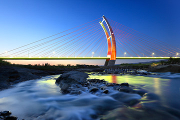 night view of chubei with bridge at night