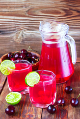 drink from sweet cherry and a lime