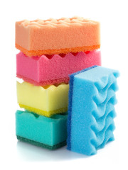 cleaning sponge isolated on white