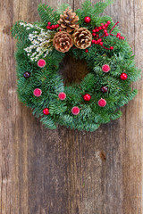 christmas wreath with cones