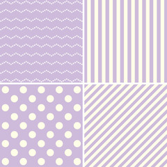 Set of four cute retro backgrounds in pastel colors