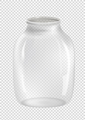 Empty jar on transparent background. Vector illustration