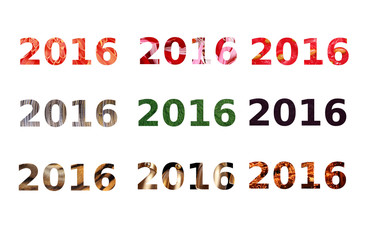 Happy new year 2016 different type of text