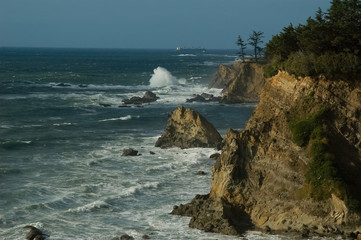 Oregon Coast and Ship