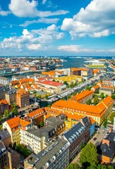 Naklejka premium Aerial view of Copenhagen, Denmark